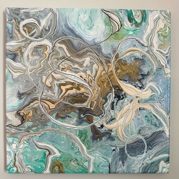 Unique Hand Painted Acrylic Canvas Made in NC One of a Kind Modern Timeless - Picture 5 of 6